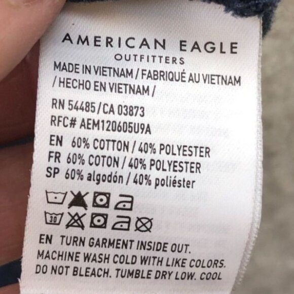 American Eagle Mens T-Shirt Size XXL Super Soft Standard Fit Graphic Tee Navy - Picture 6 of 10